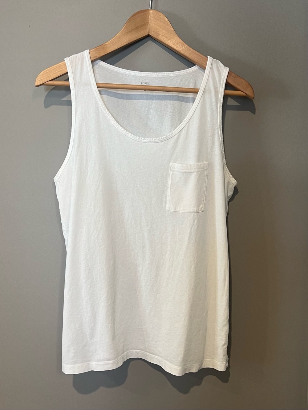 J. Crew White Cotton Pocket Tank Tank